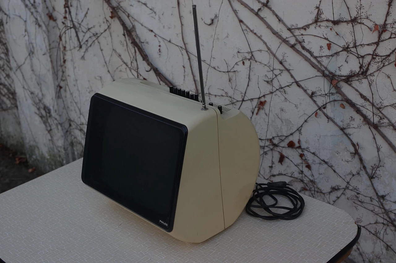 TV in alluminio e vetro di Philco, anni '70 1386462