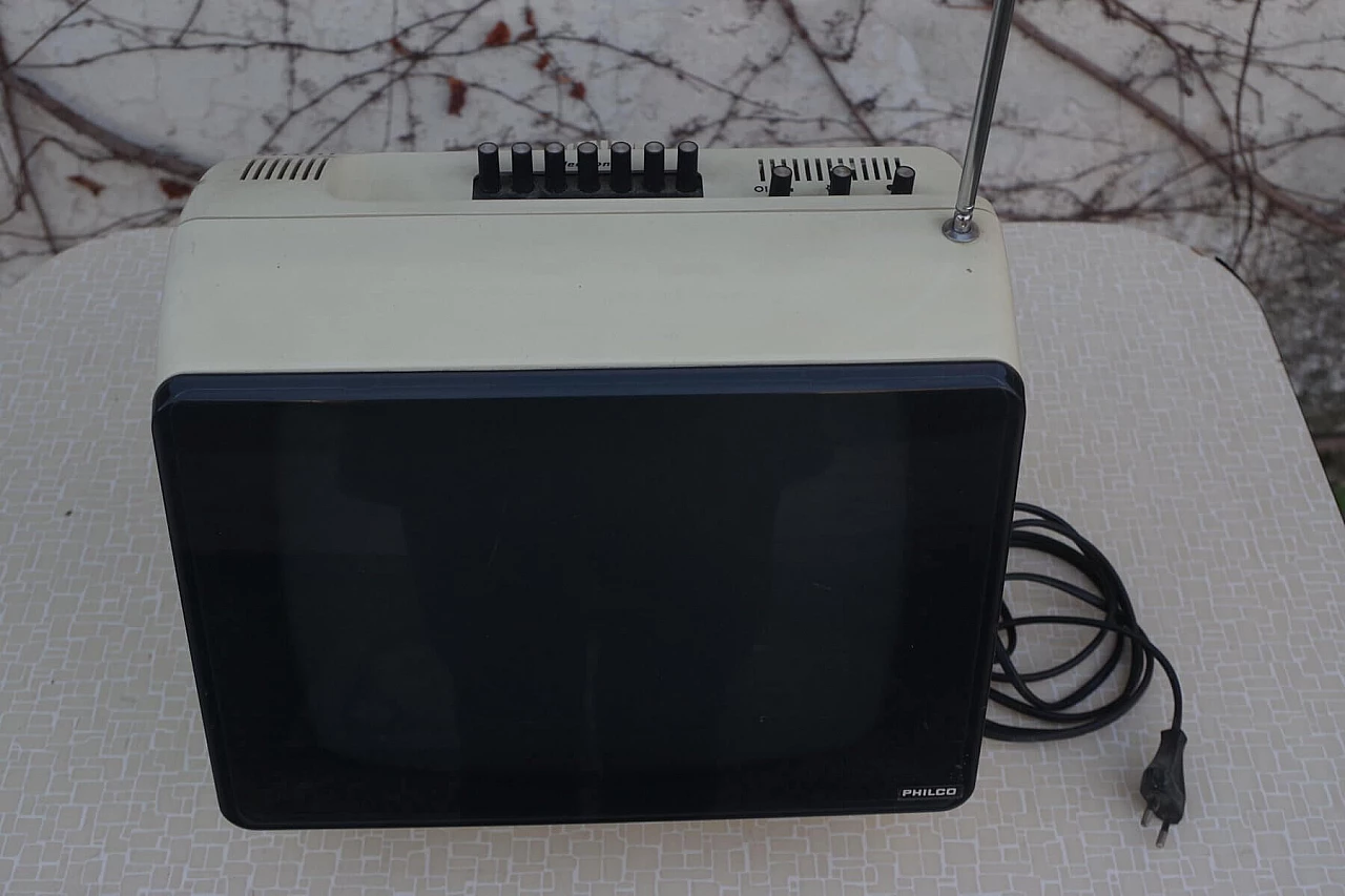 TV in alluminio e vetro di Philco, anni '70 1386466