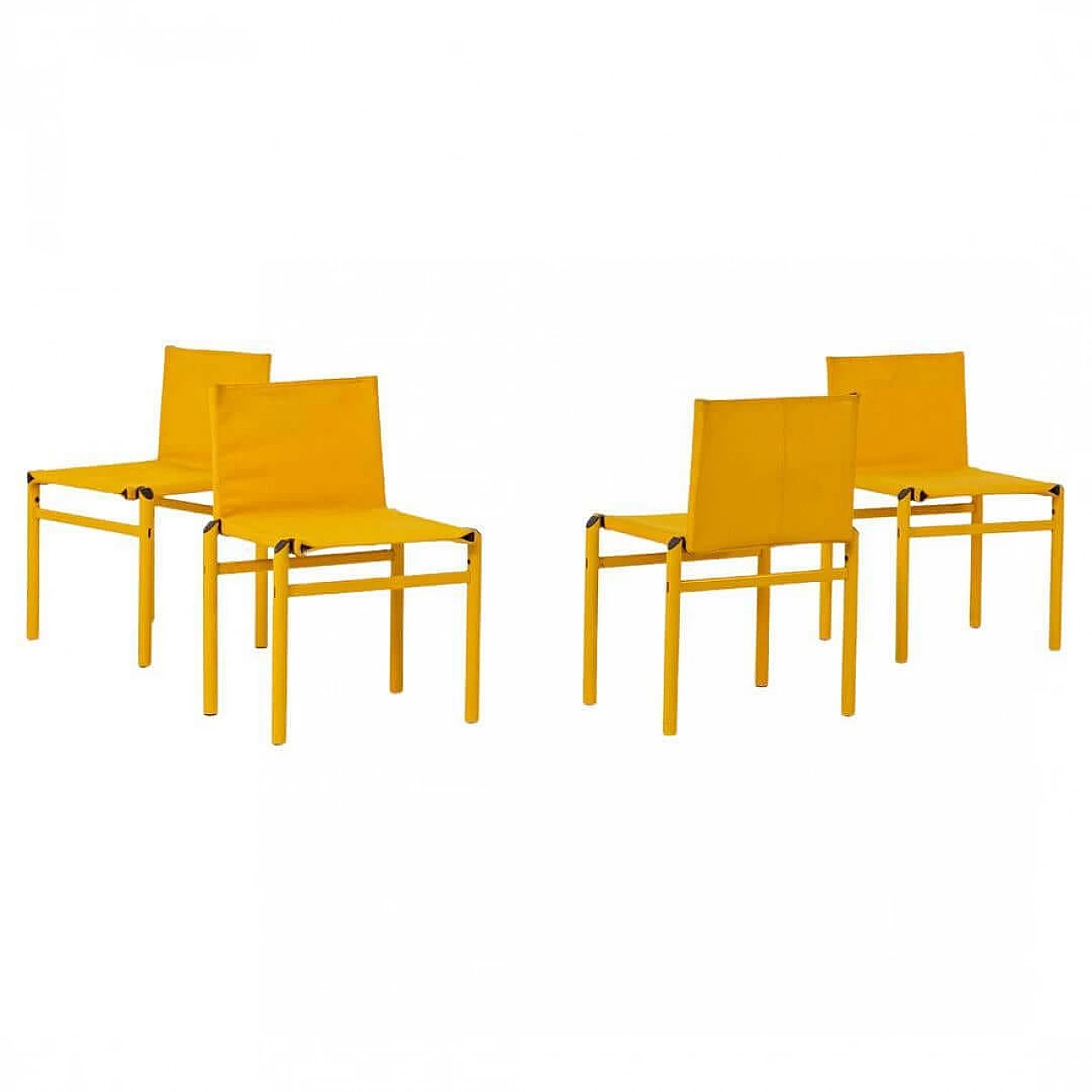4 sedie gialle modello Mastro di Afra e Tobia Scarpa, anni '80 1386503