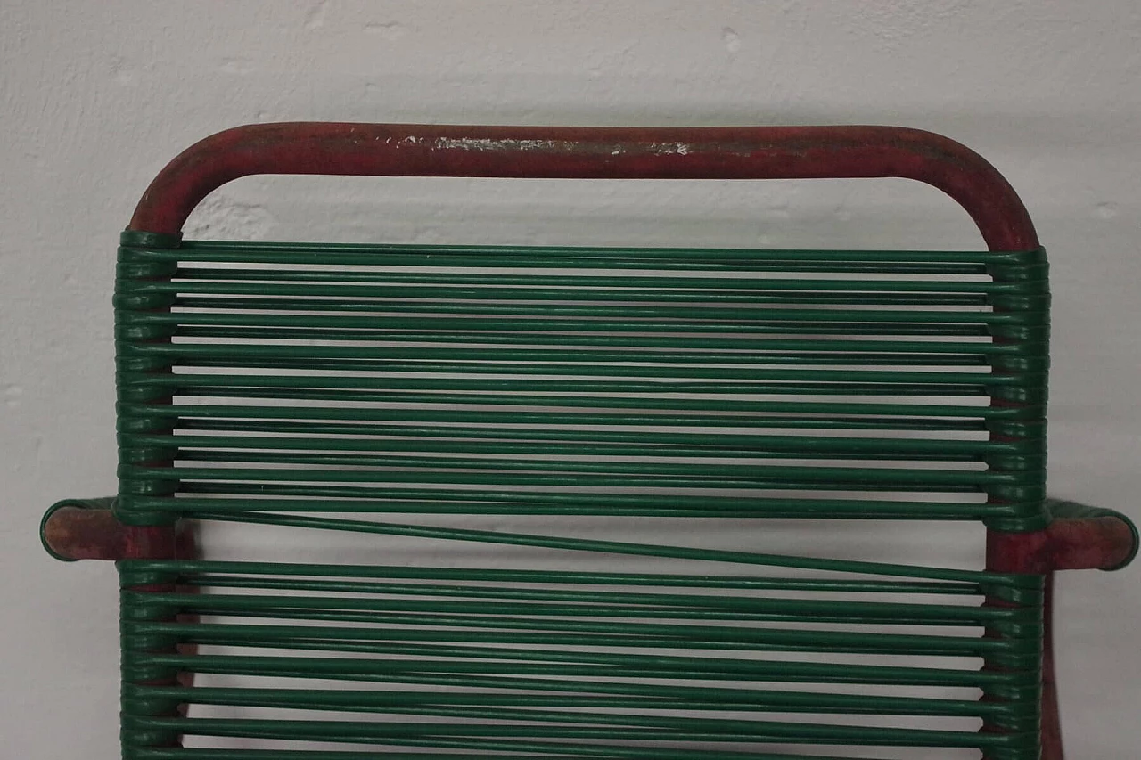 Coppia di sedie da bar in ferro e gomma intrecciata, anni '50 1386518