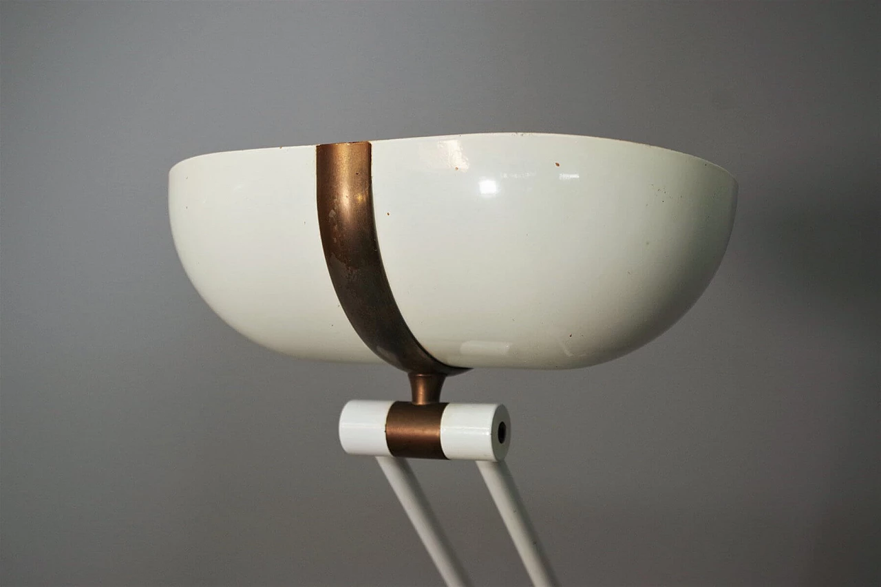 Adjustable floor lamp in lacquered iron and brass, 60s 1386568