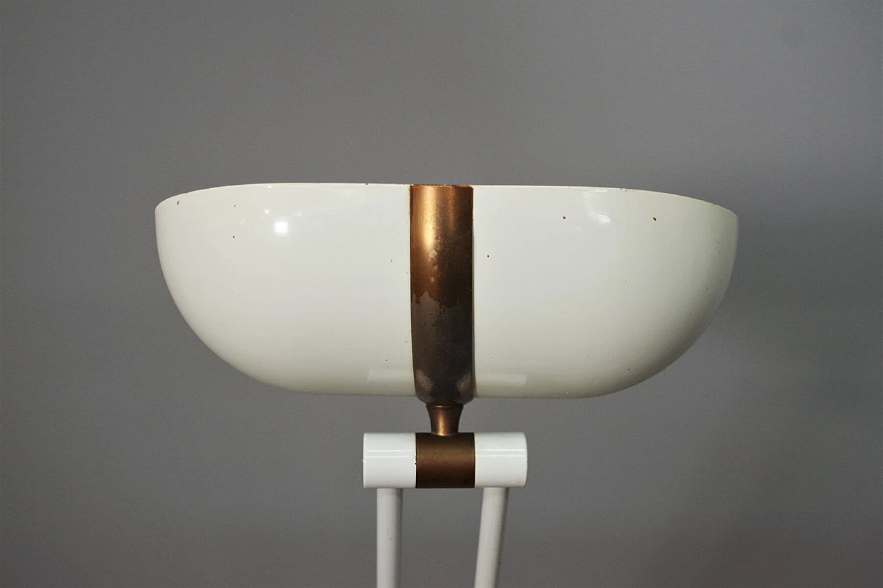 Adjustable floor lamp in lacquered iron and brass, 60s 1386569
