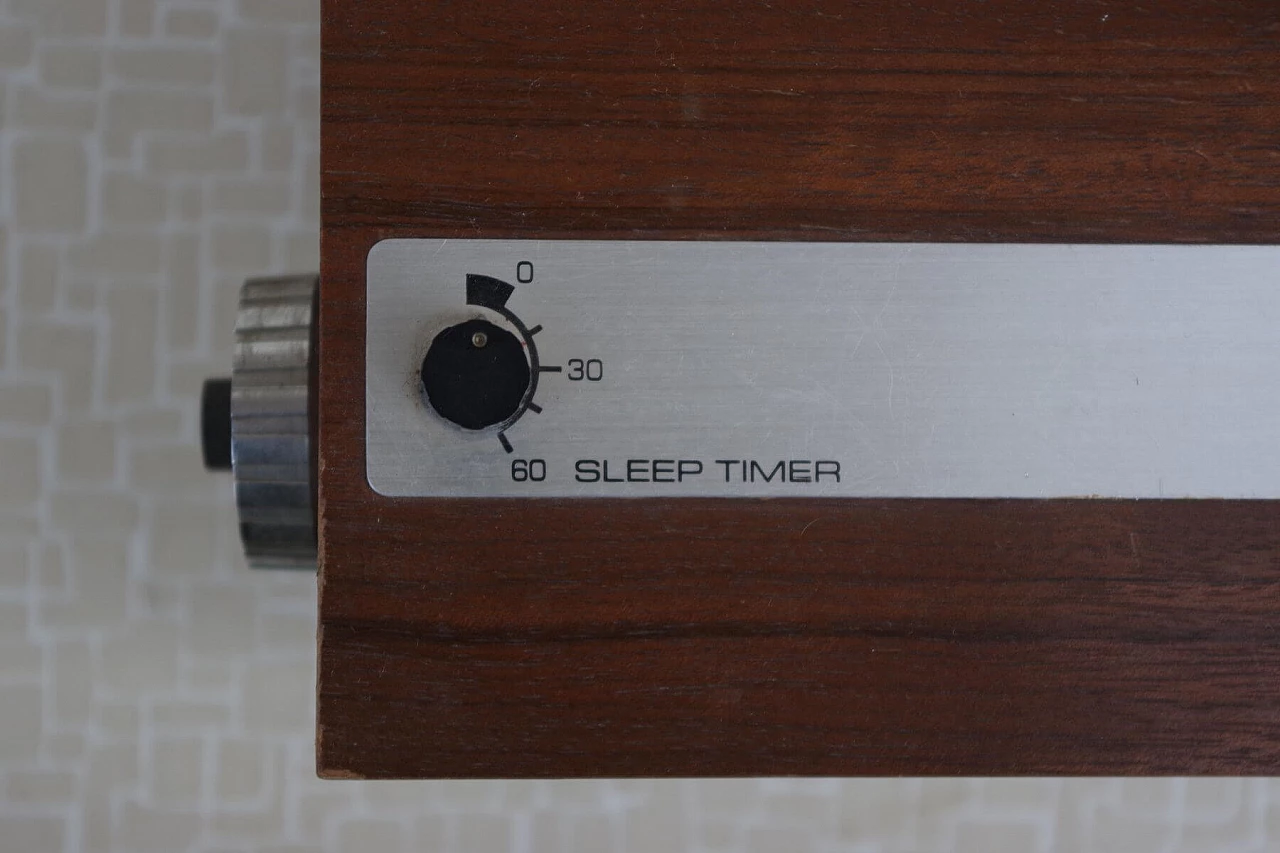 Radio alarm clock in plastic and wood by Tenko, 70s 1386615