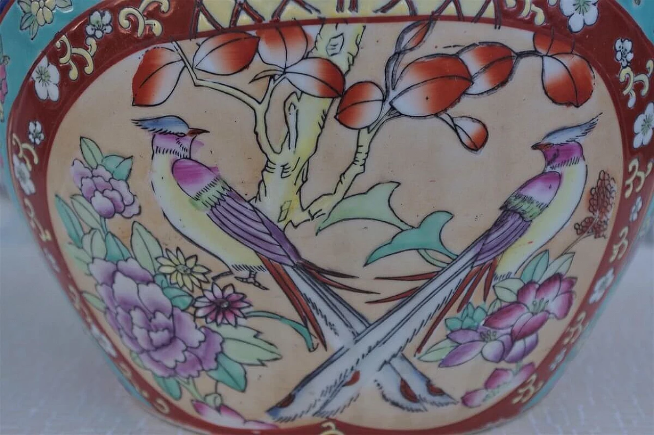 Vaso in ceramica dipinta a mano con decorazioni in oro, anni '50 1386618