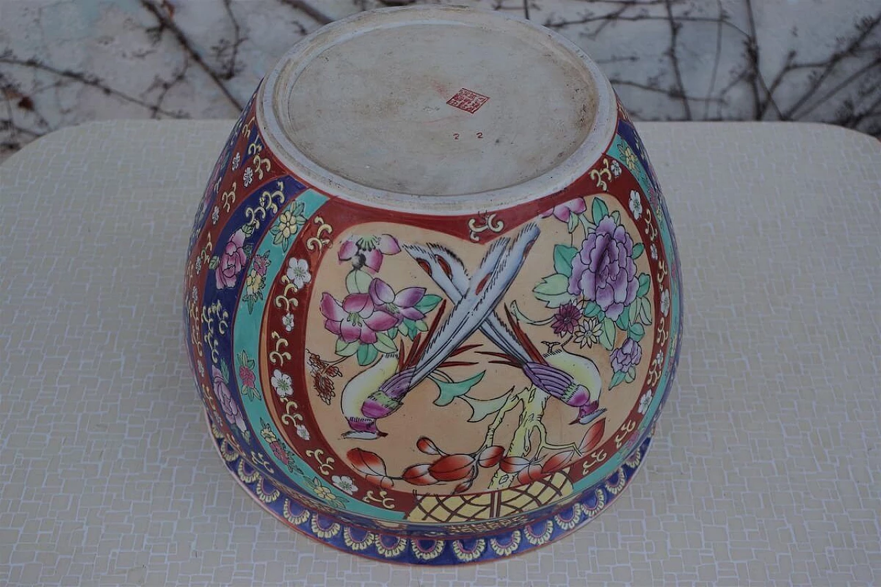 Vaso in ceramica dipinta a mano con decorazioni in oro, anni '50 1386622