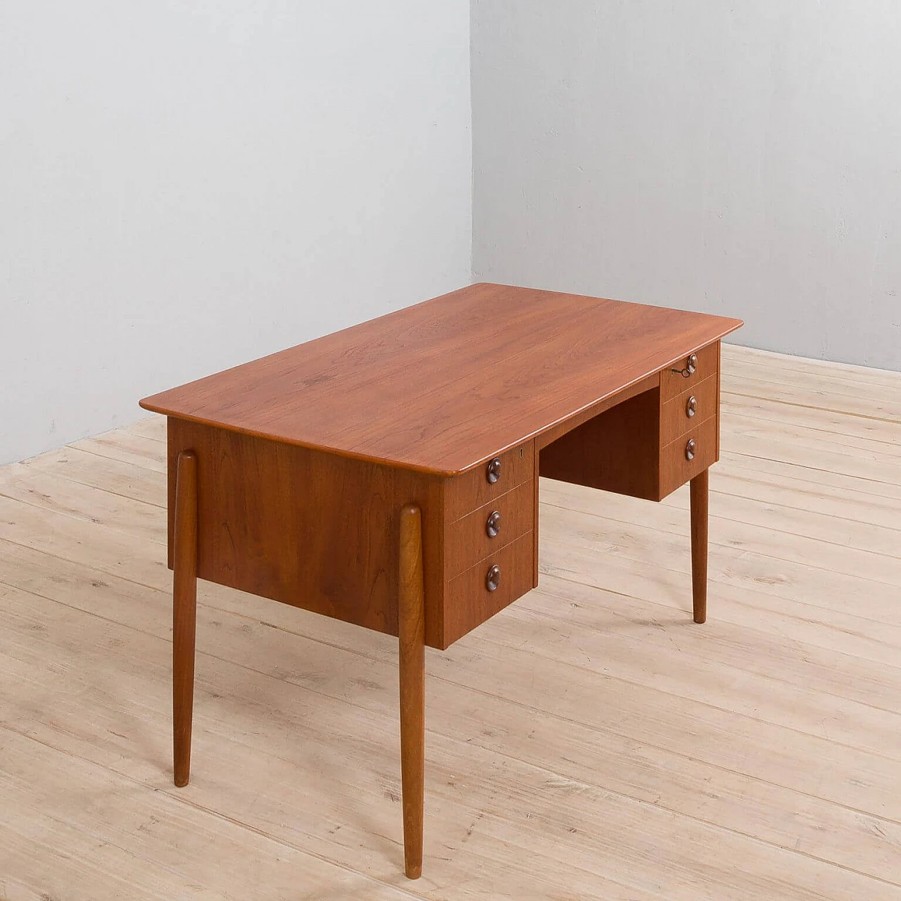 Teak executive desk with 6 drawers attributed to Kai Kristiansen, 1960s 1386713