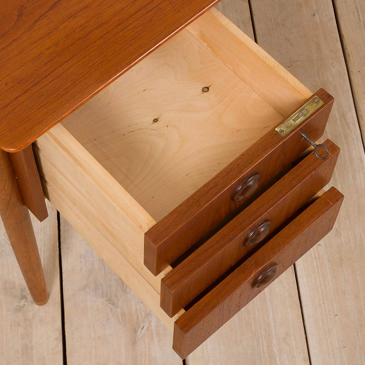 Teak executive desk with 6 drawers attributed to Kai Kristiansen, 1960s 1386718