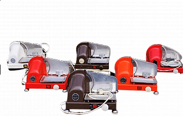 6 Affettatrici da cucina in ferro, alluminio e plastica di Quick Mill, anni '70