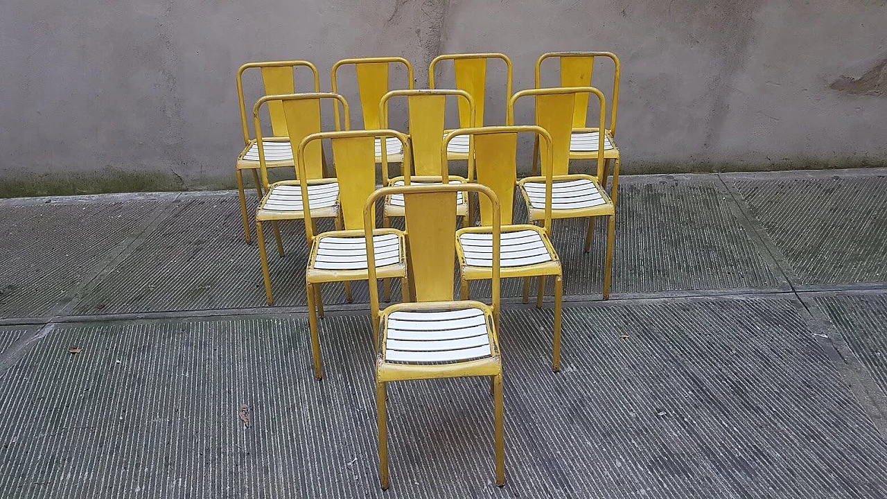 6 T4 iron chairs by Tolix, 1940s 1387019