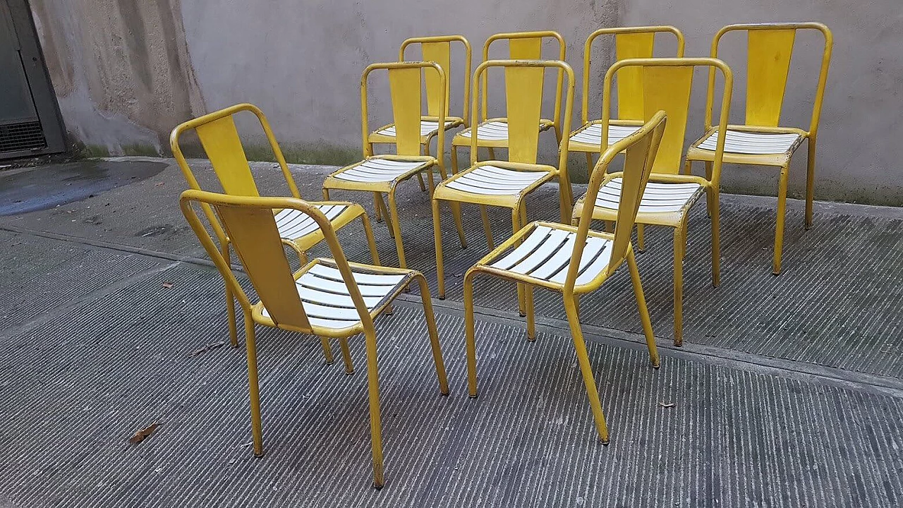 6 T4 iron chairs by Tolix, 1940s 1387021