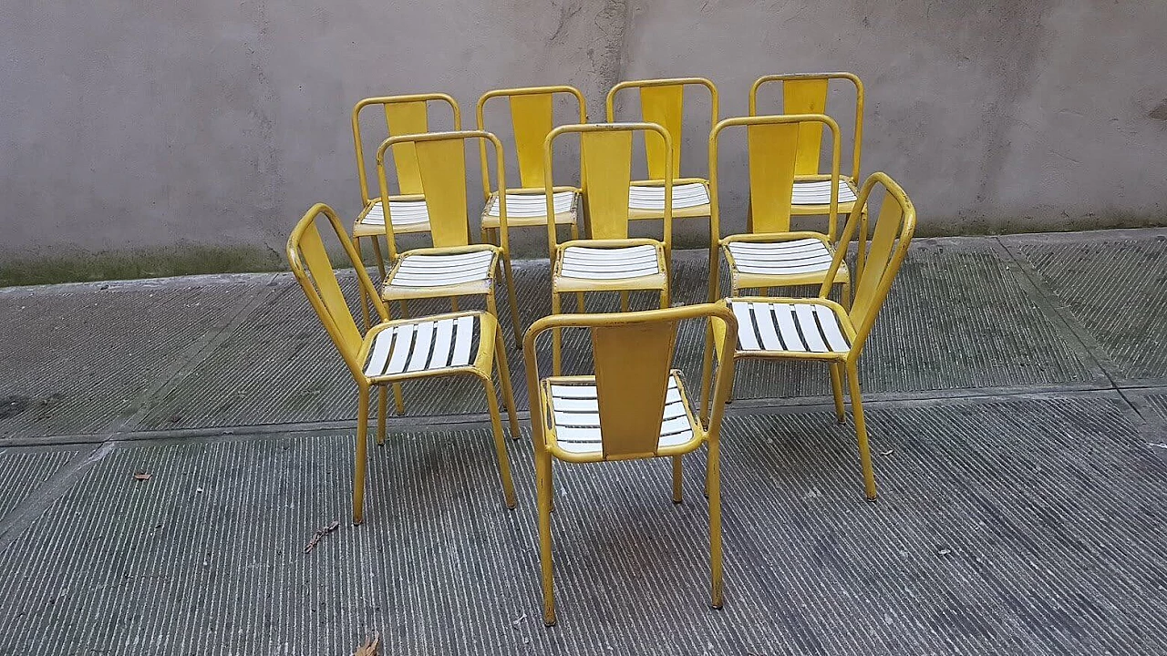 6 T4 iron chairs by Tolix, 1940s 1387023