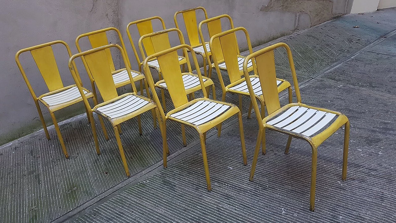 6 T4 iron chairs by Tolix, 1940s 1387024