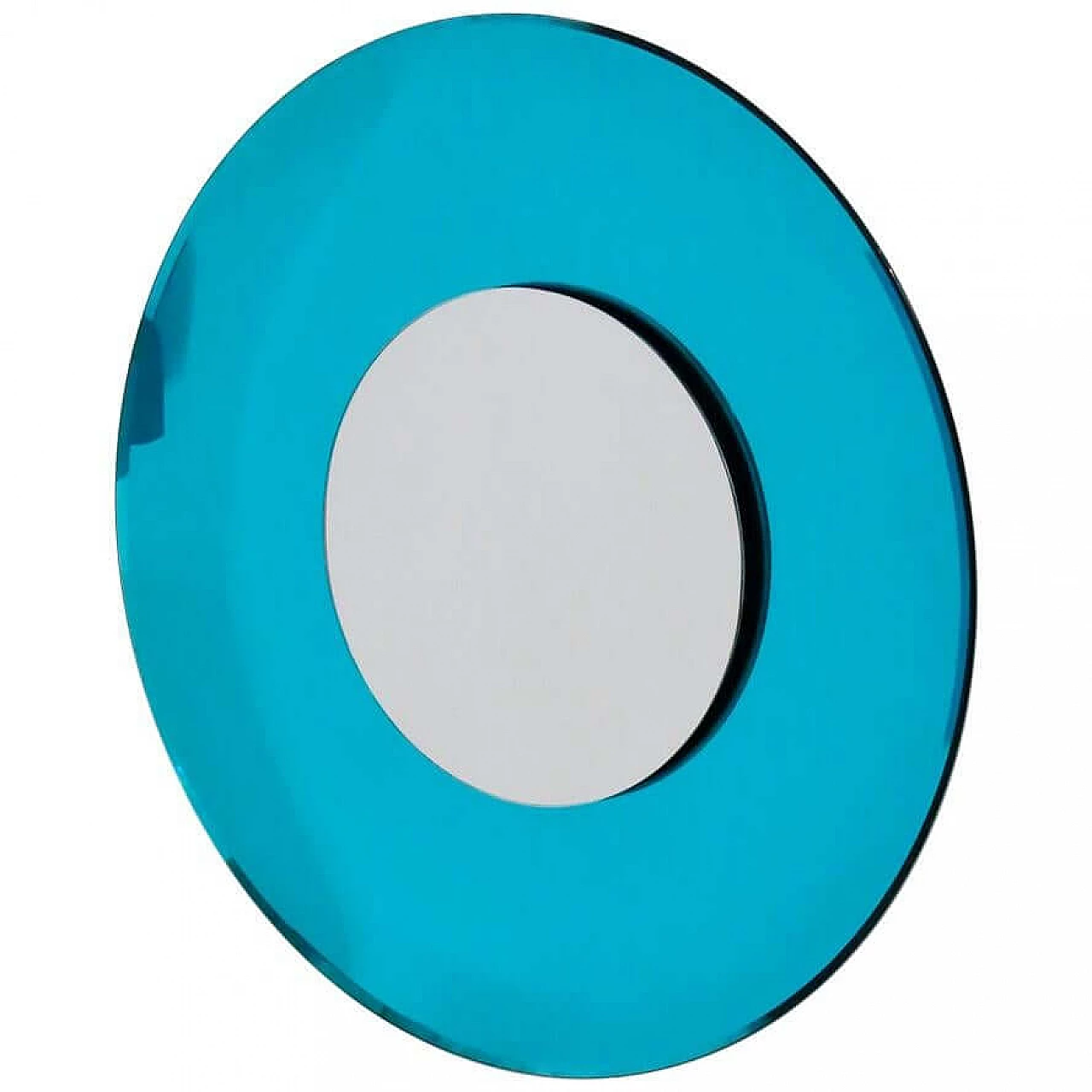Blue mirror in Fontana Arte style from the Effetto Vetro manufactory, 2000s 1387190