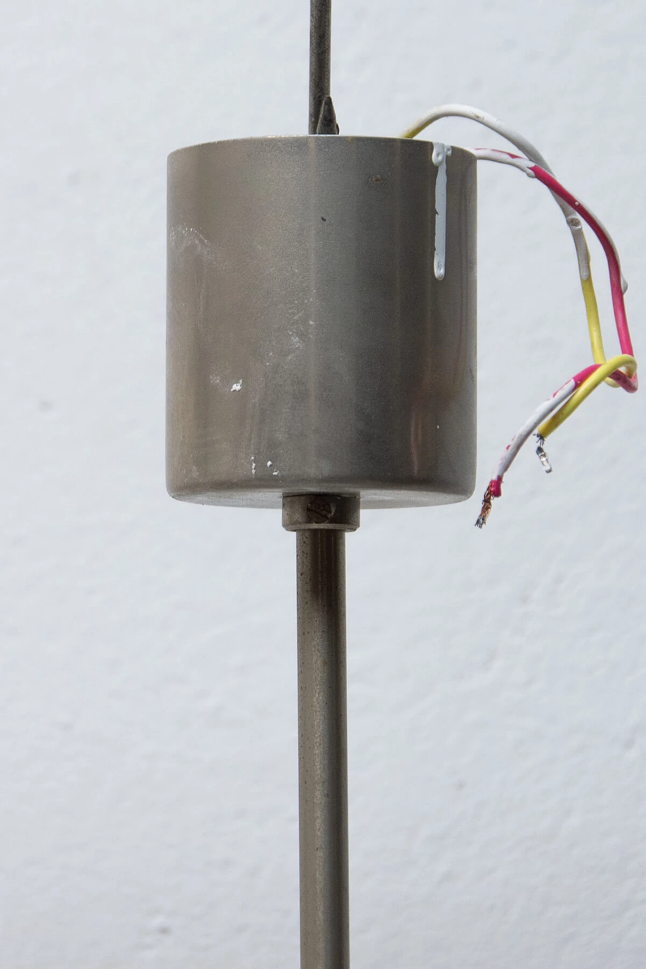 Lampada a sospensione in vetro e acciaio cromato di Kamenický Šenov, anni '70 1387249