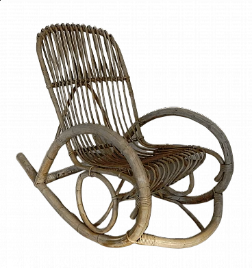 Bamboo rocking chair, 1960s
