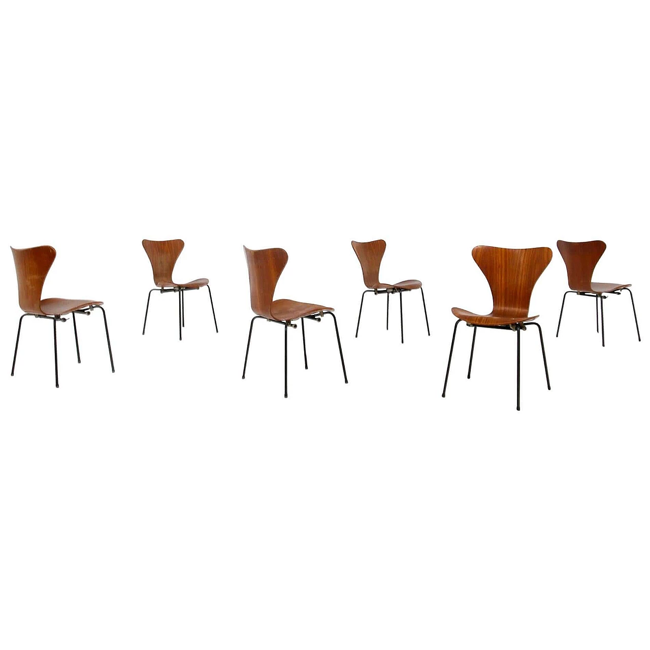 6 Sedie di Arne Jacobsen modello Butterfly per la compagnia aerea brasiliana Varig, anni '50 1387799