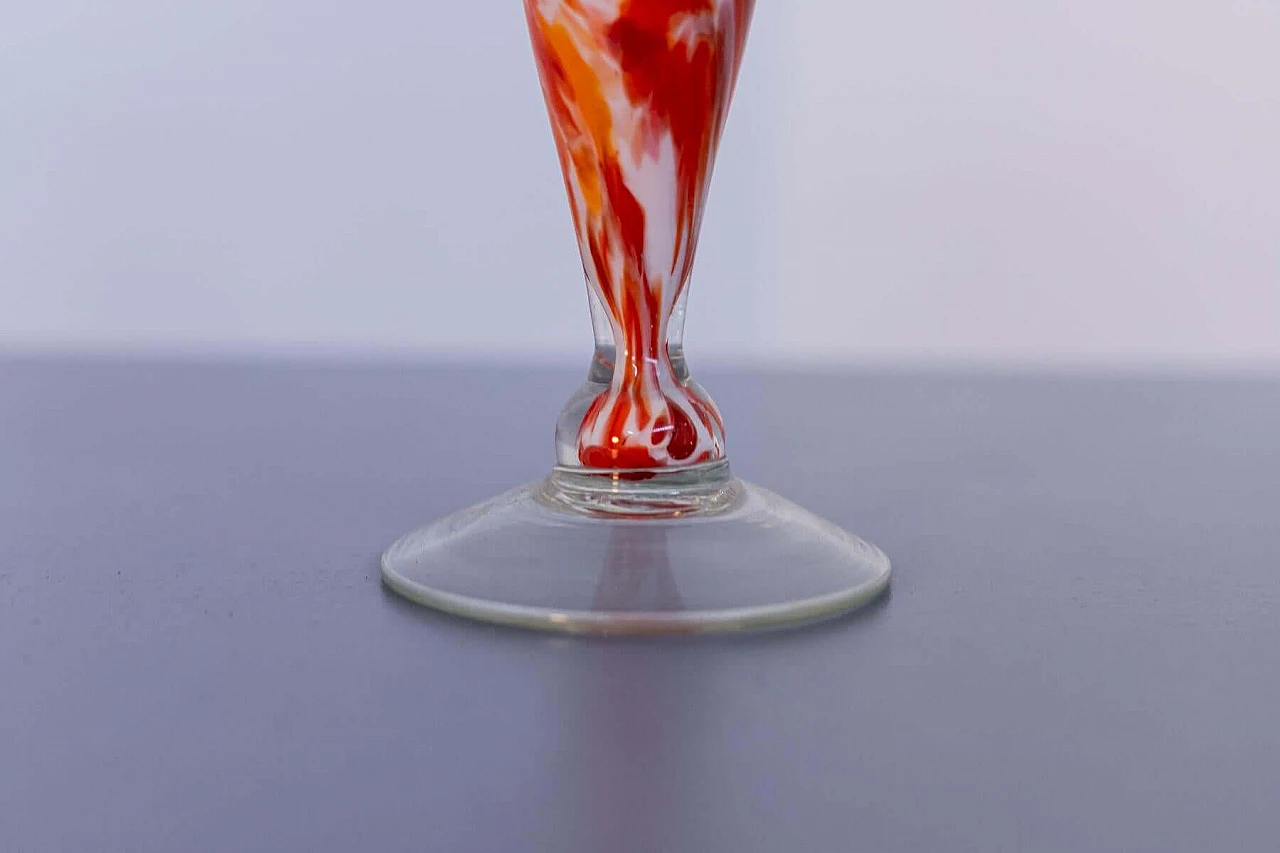 Orange Murano glass vase by Fratelli Toso, 1940s 1393566
