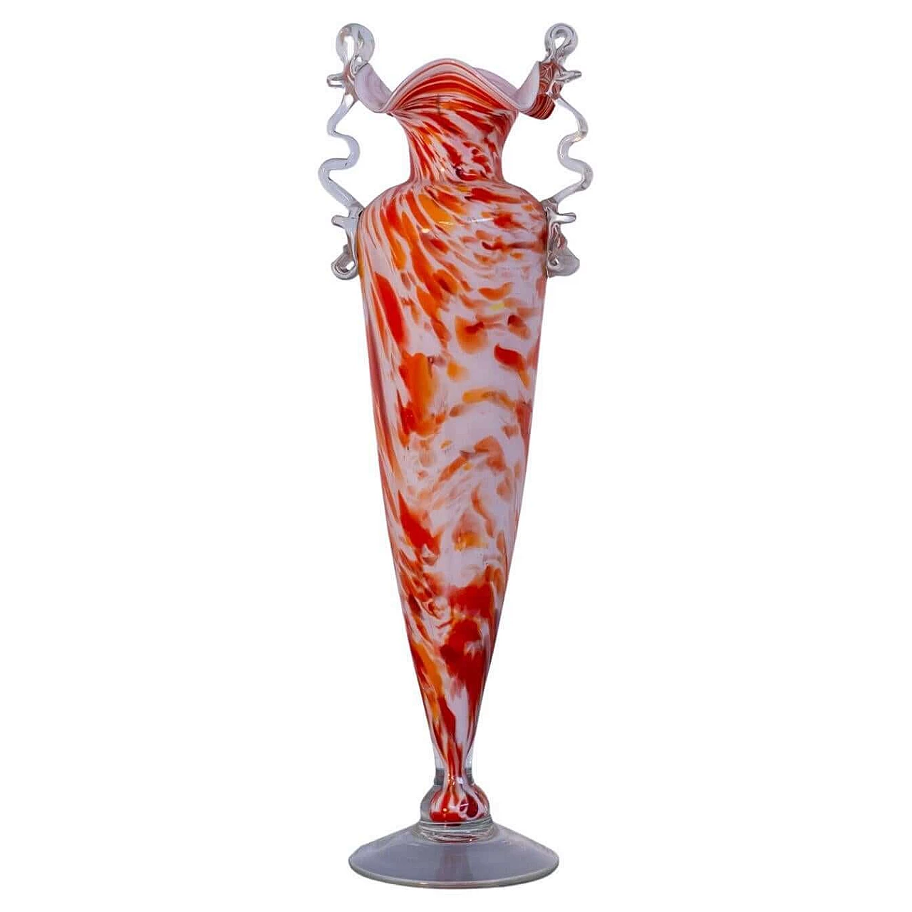 Orange Murano glass vase by Fratelli Toso, 1940s 1393568