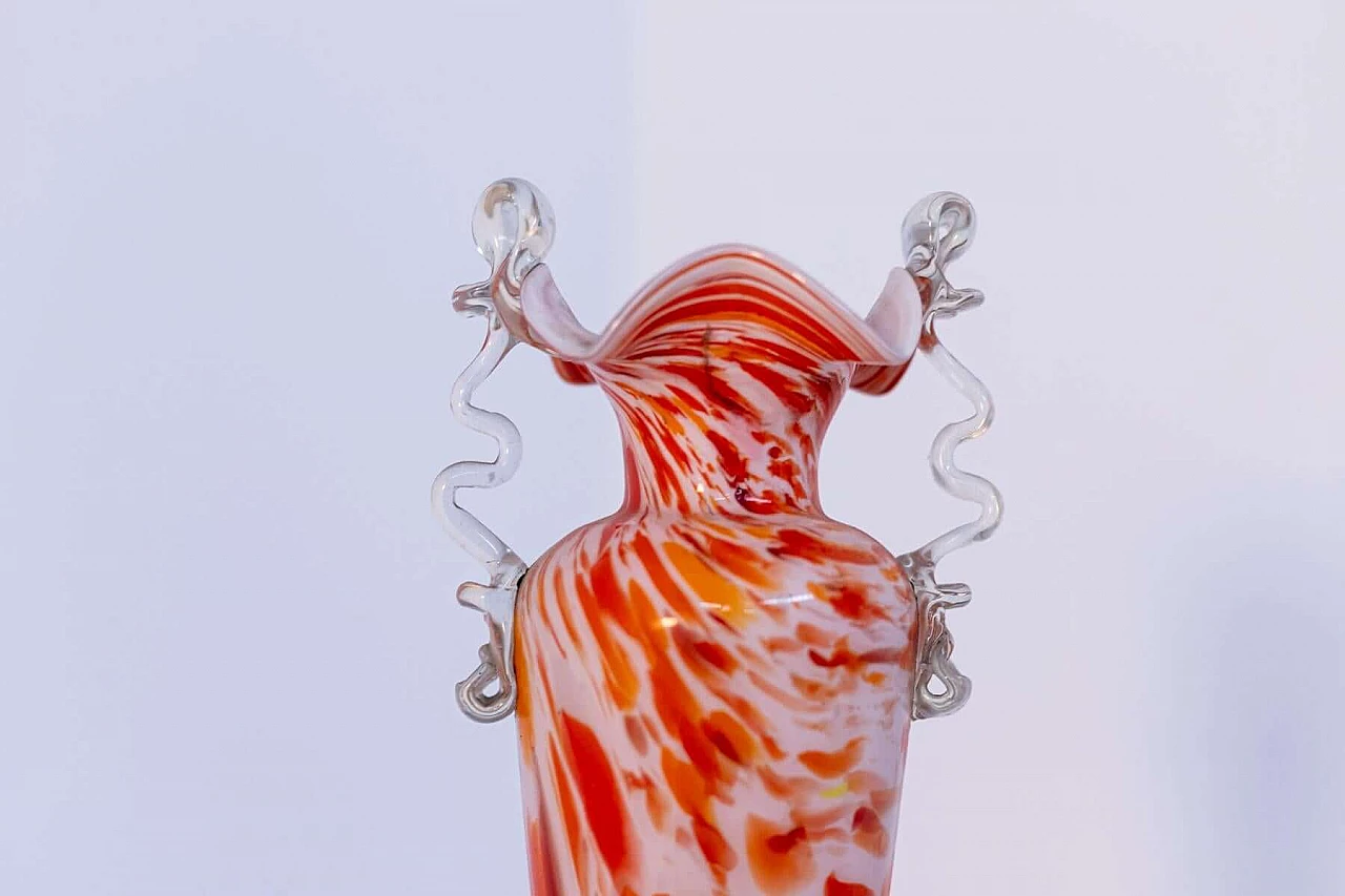 Orange Murano glass vase by Fratelli Toso, 1940s 1393570