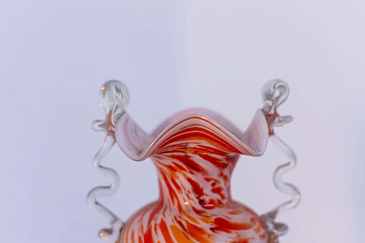 Orange Murano glass vase by Fratelli Toso, 1940s 1393571