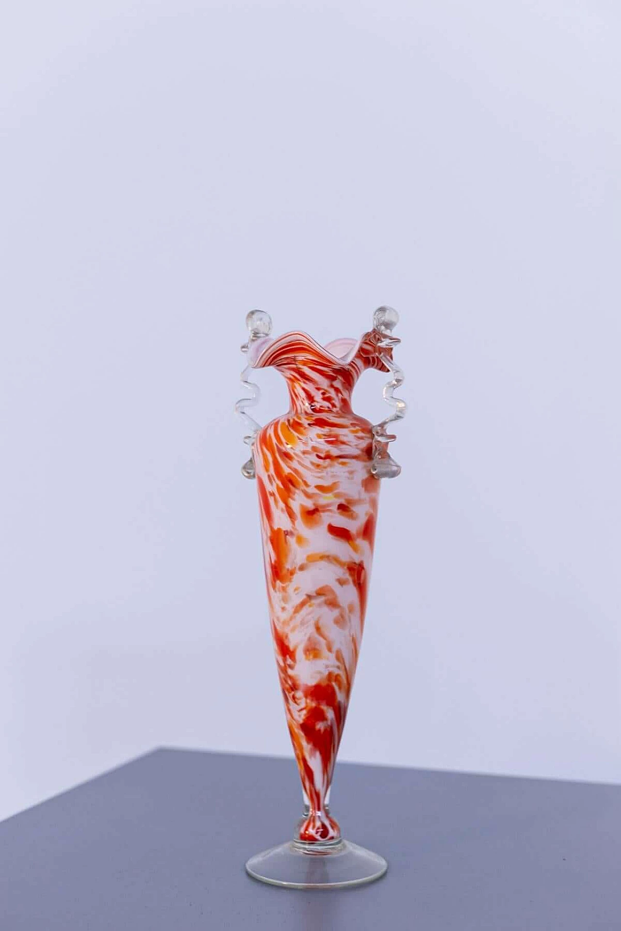 Orange Murano glass vase by Fratelli Toso, 1940s 1393574