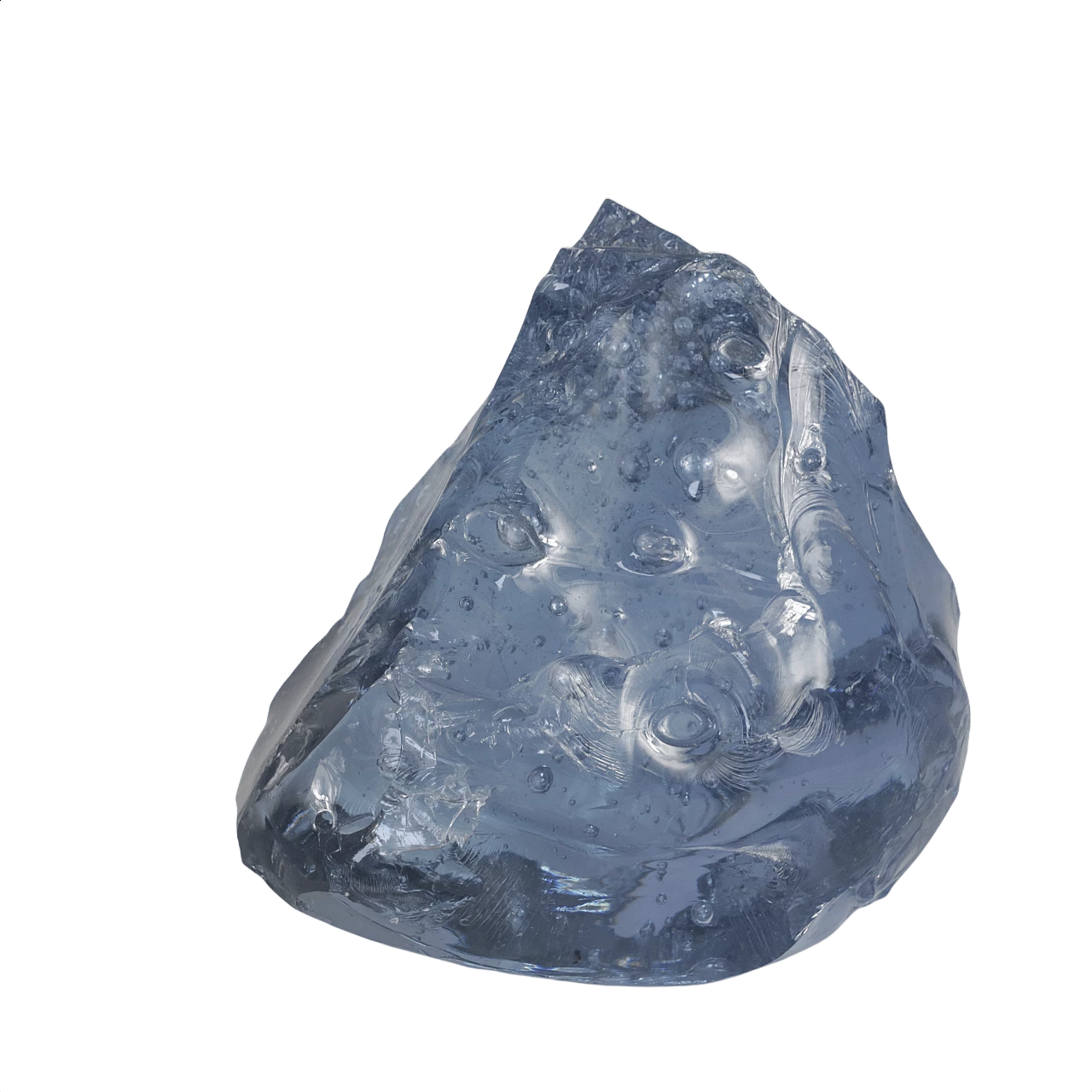 Vetro azzurro scalpellato, anni '60 1393668