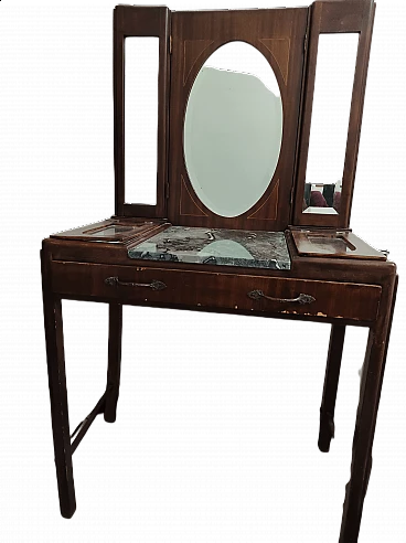 Dressing table with mirror and chair, early 20th century