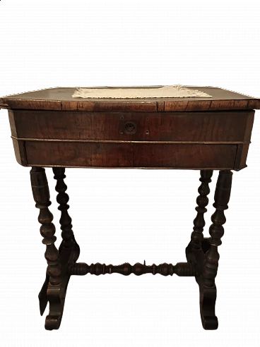 Small walnut table with drawer, early 20th century