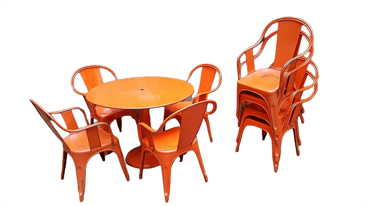 4 Sedie C Tolix in metallo di Xavier Pauchard per 15WEST Studio, anni '30 1394096