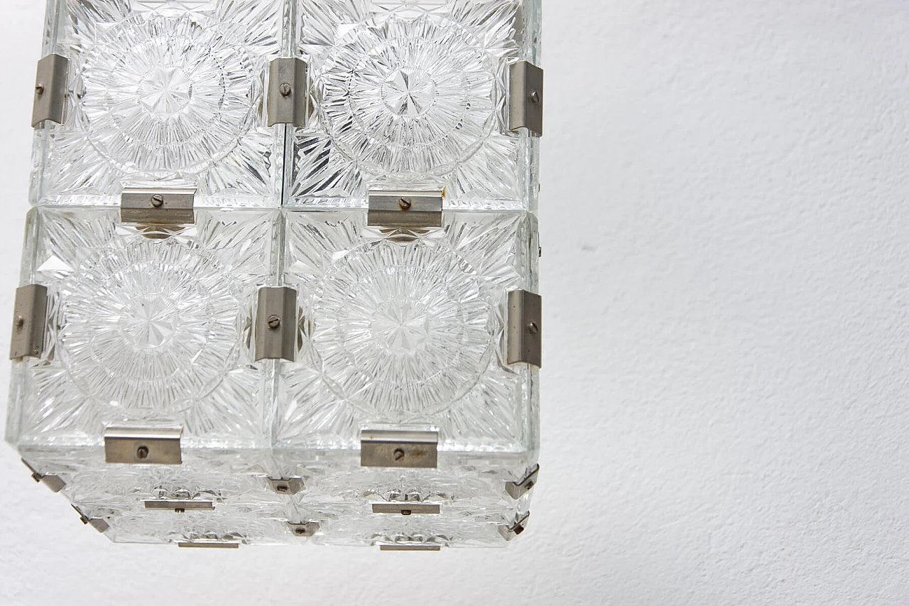 Glass ceiling chandelier by Kamenický Šenov, 1970s 1394473