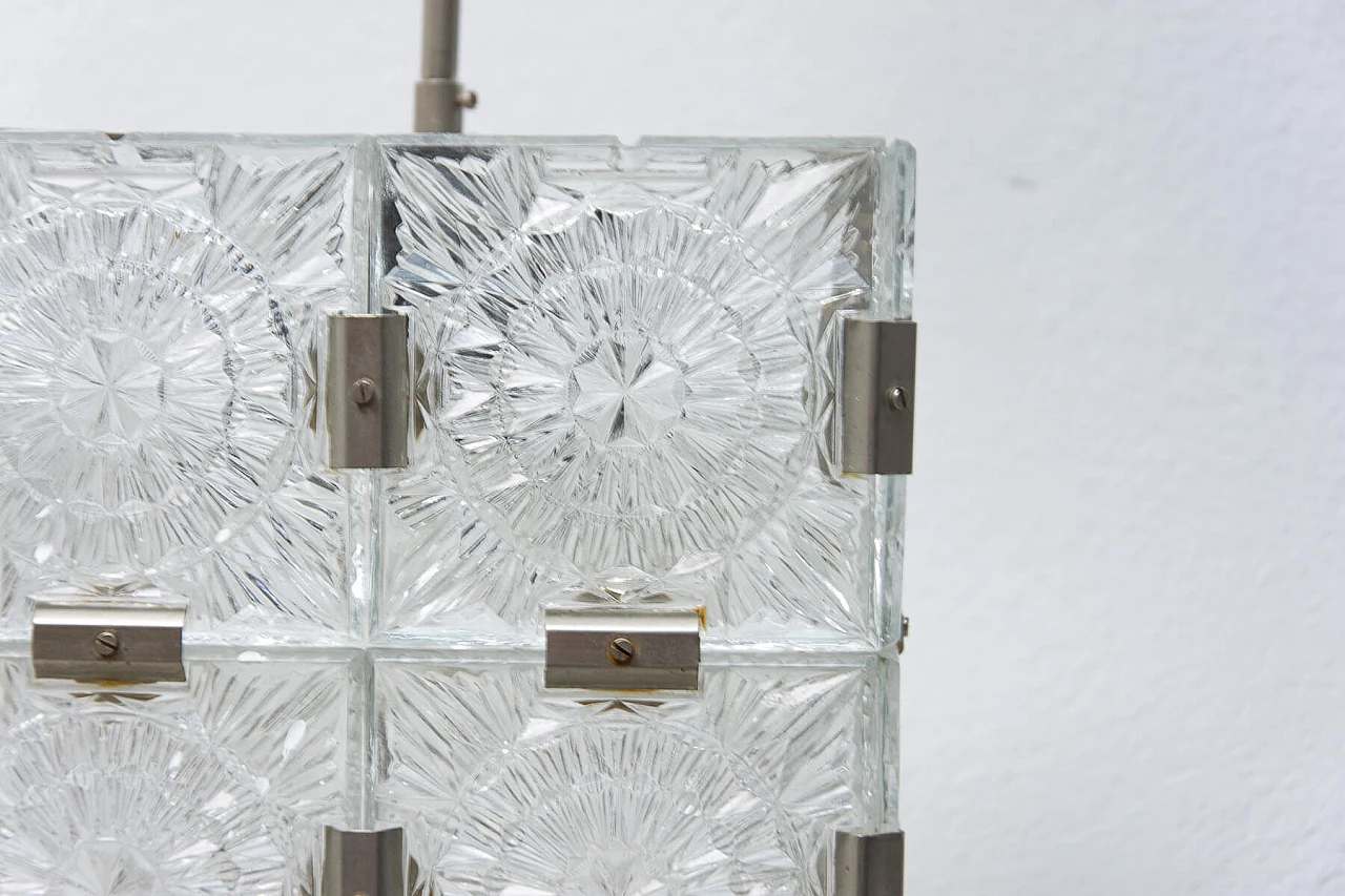 Glass ceiling chandelier by Kamenický Šenov, 1970s 1394474