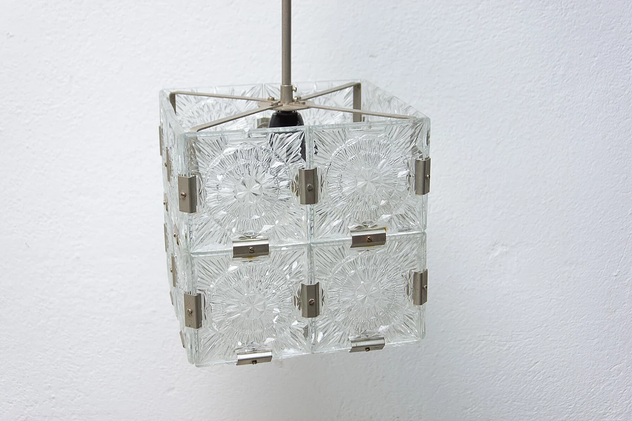 Glass ceiling chandelier by Kamenický Šenov, 1970s 1394475