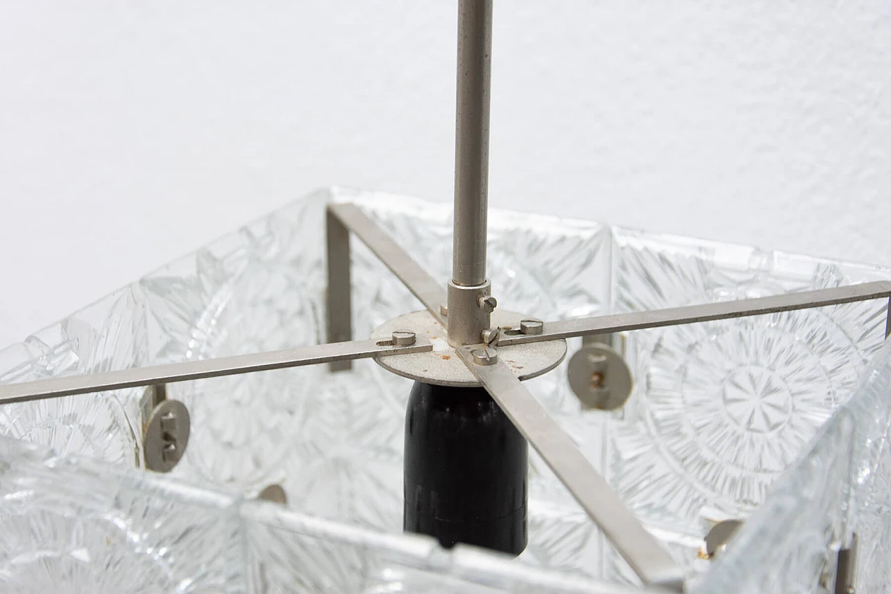 Glass ceiling chandelier by Kamenický Šenov, 1970s 1394476