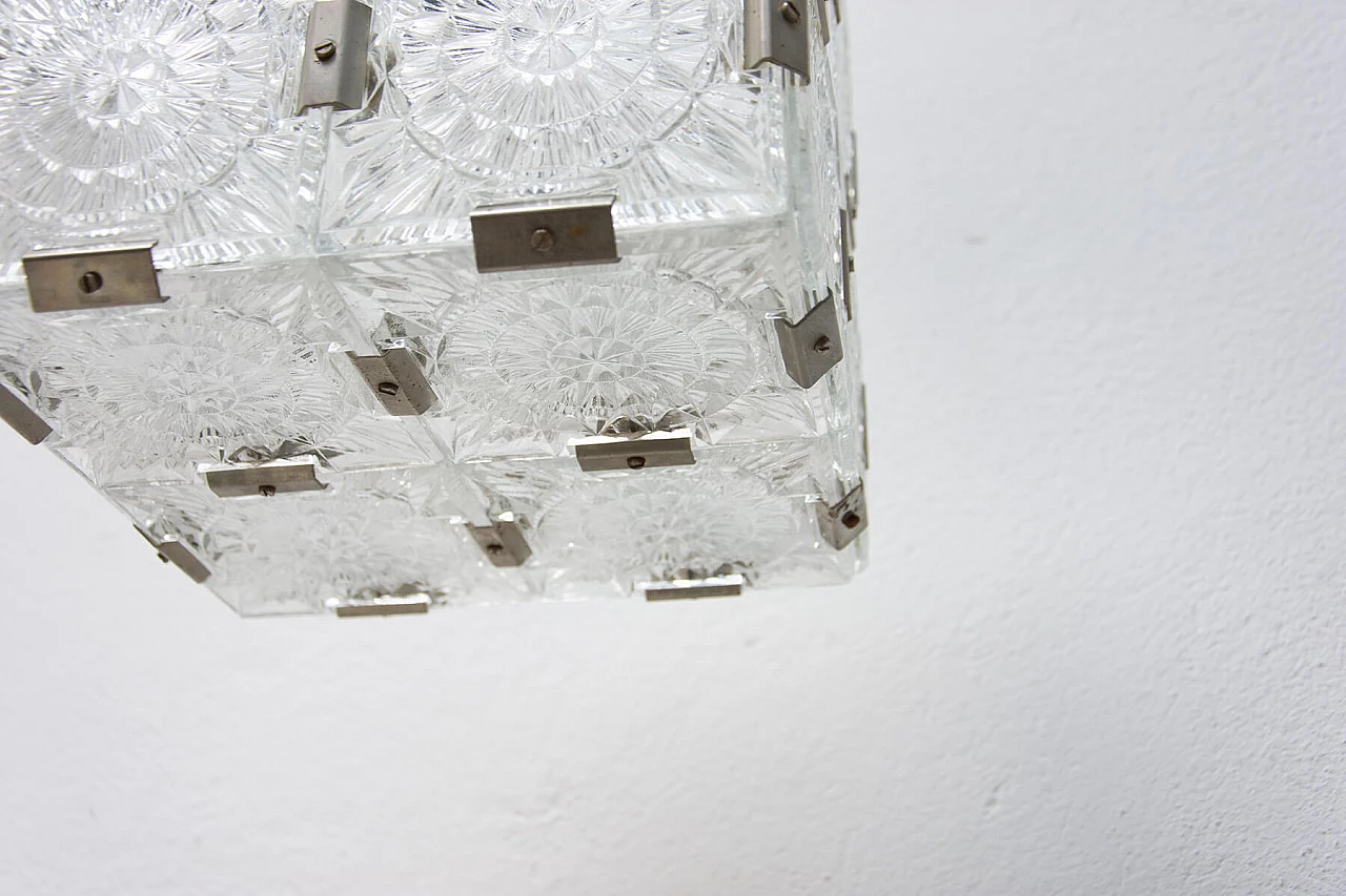 Glass ceiling chandelier by Kamenický Šenov, 1970s 1394479