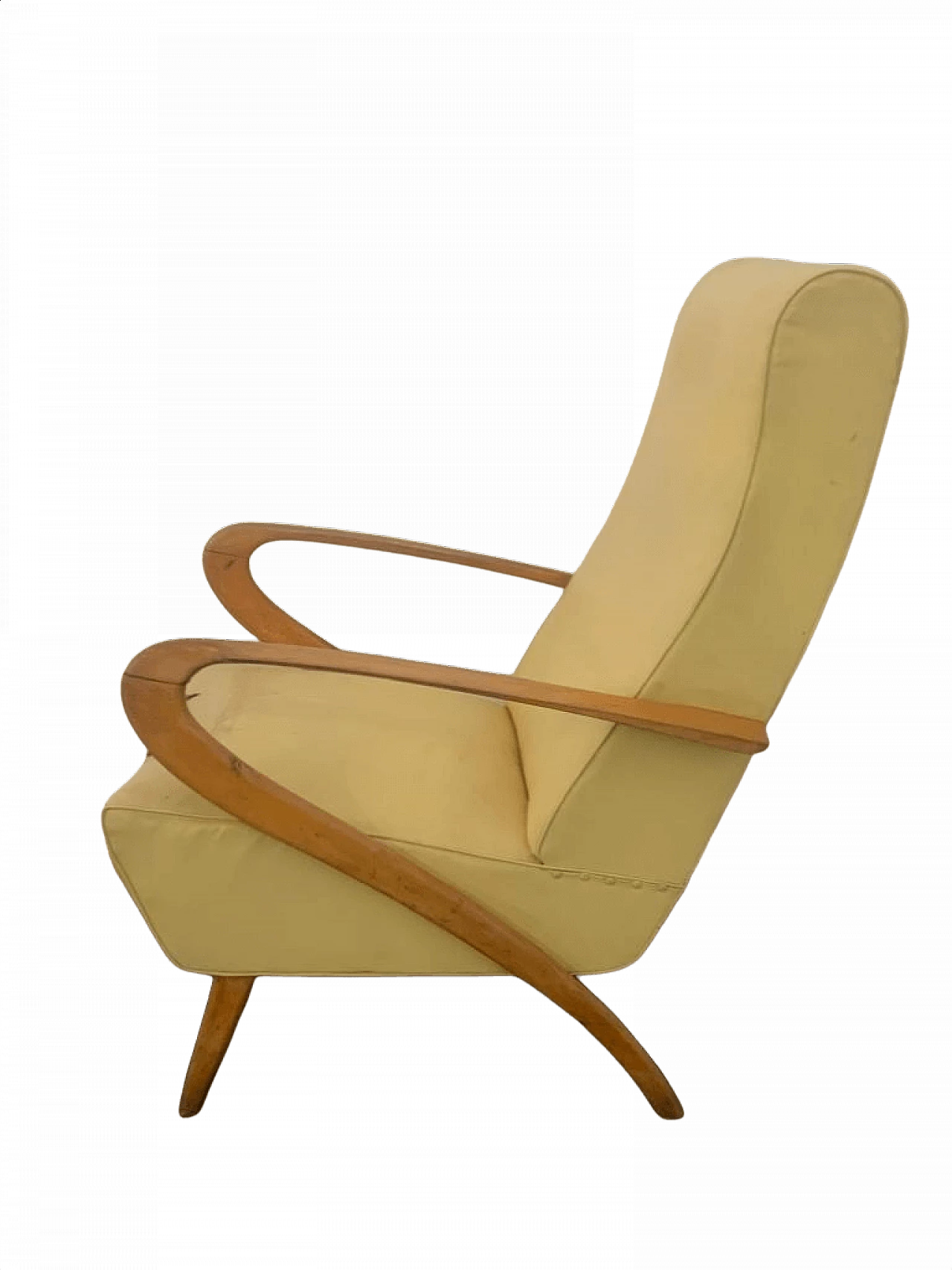 Armchair made of bent beechwood and leatherette by Paolo Buffa, 1950s 1394483