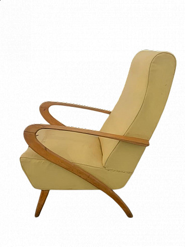 Armchair made of bent beechwood and leatherette by Paolo Buffa, 1950s