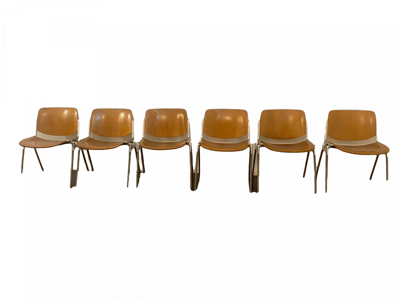 6 Stackable chairs DSC106 by Piretti for Anonima Castelli, 1960s 1394485