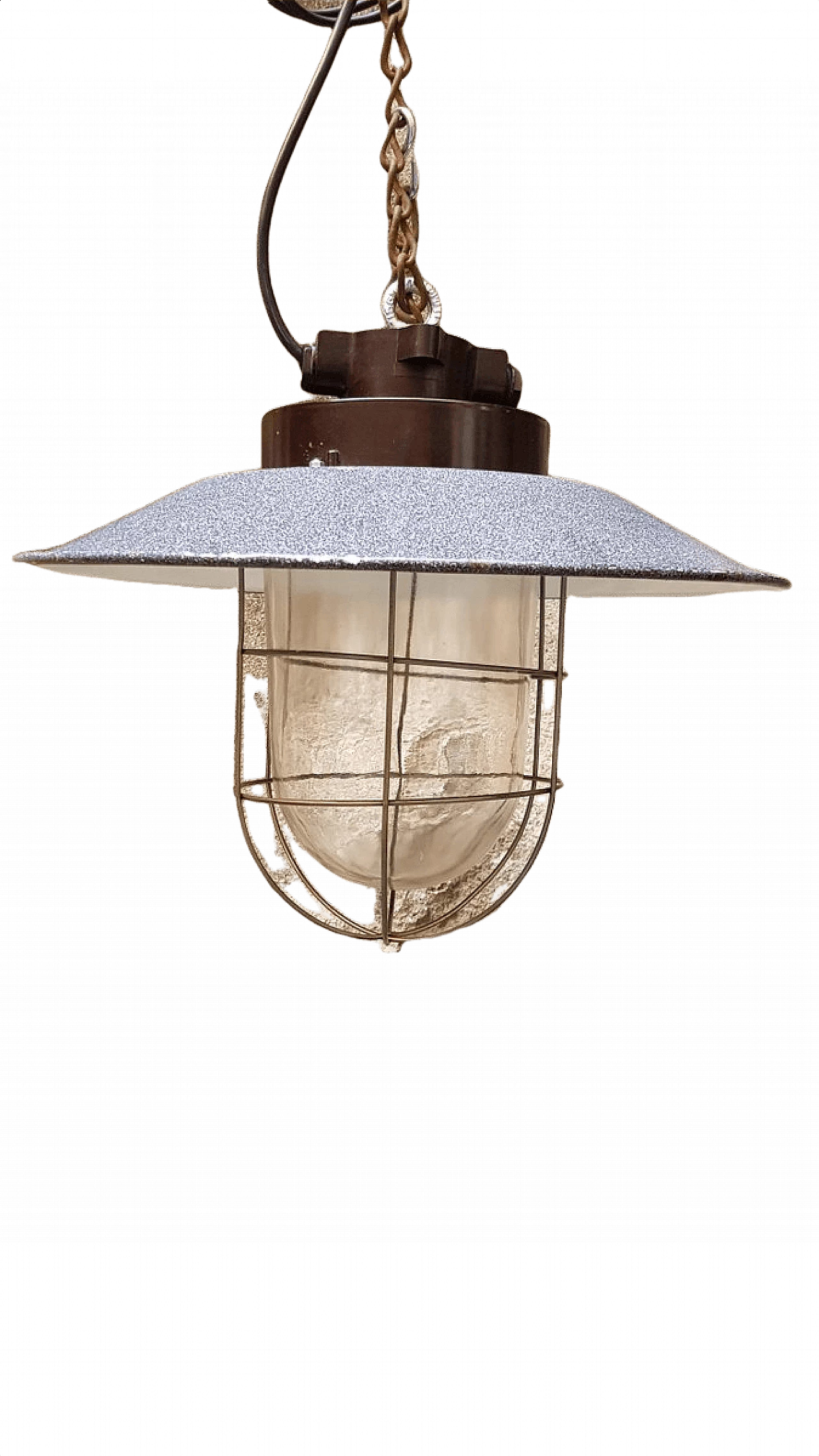 Lampada industriale sovietica in metallo e bachelite, anni '40 1394530