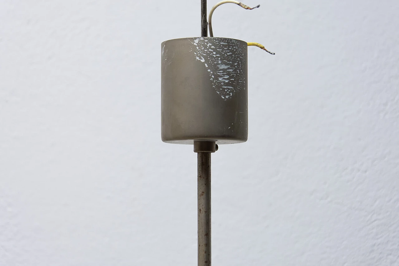 Lampada a sospensione in vetro e acciaio cromato di Kamenický Šenov, anni '70 1394552