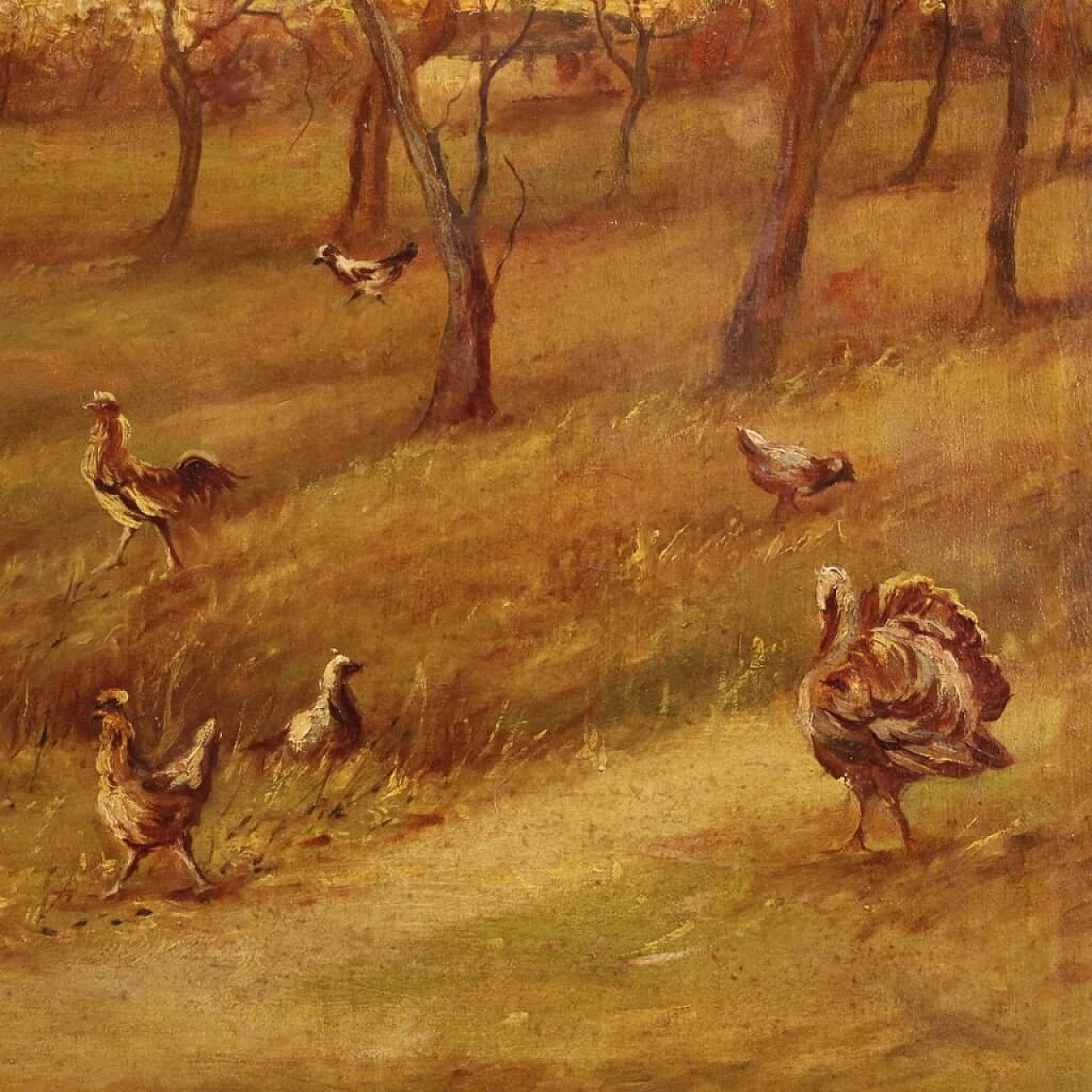 Paesaggio di campagna, dipinto italiano olio su tela, anni '40 1394558