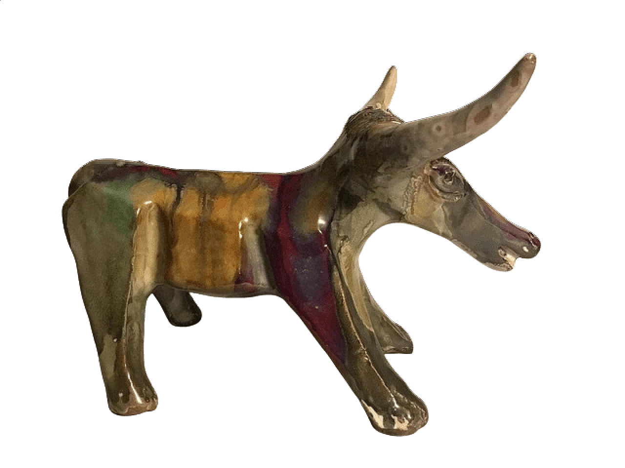 Scultura di Toro in terracotta di Claudio Pulli, anni '60 1394579