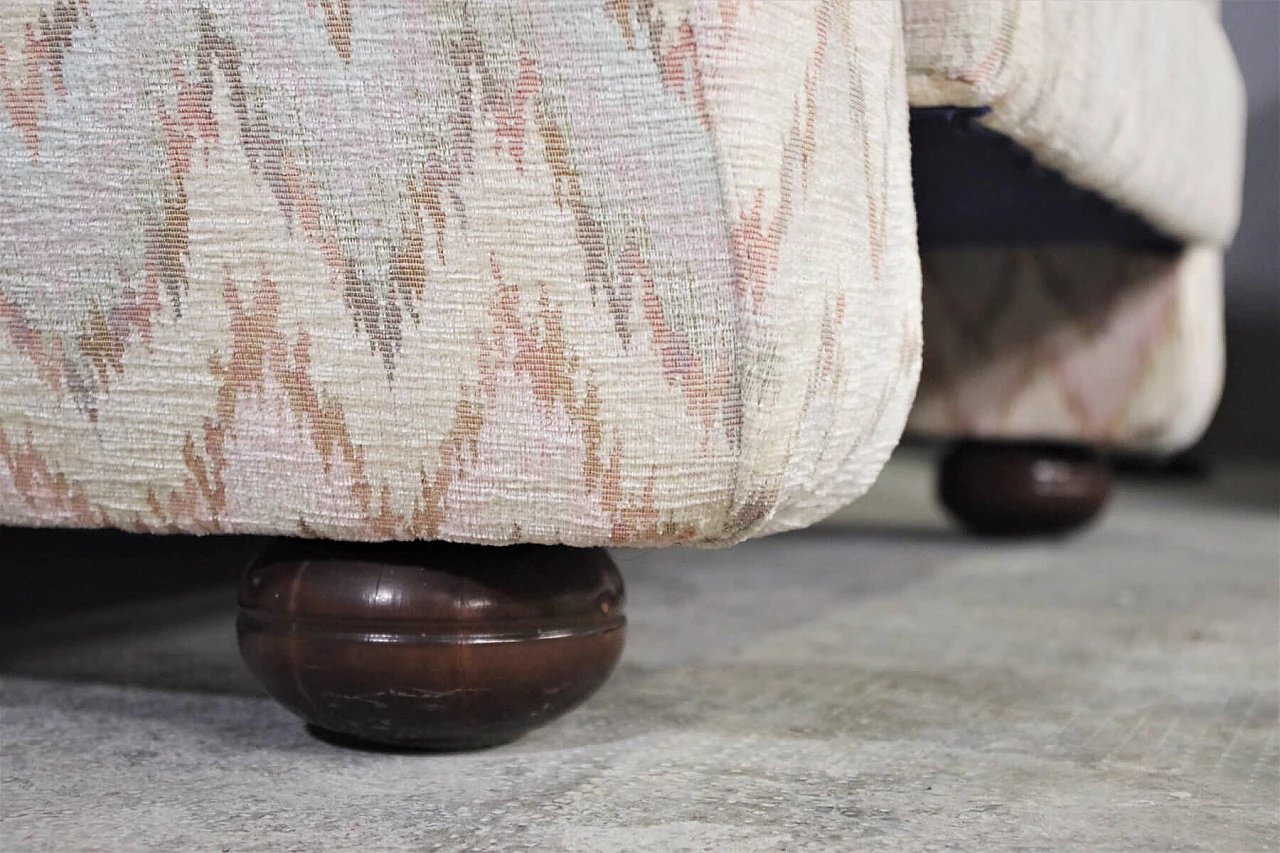 3 Armchairs with Missoni-style fabric and wooden feet, 70s 1394817