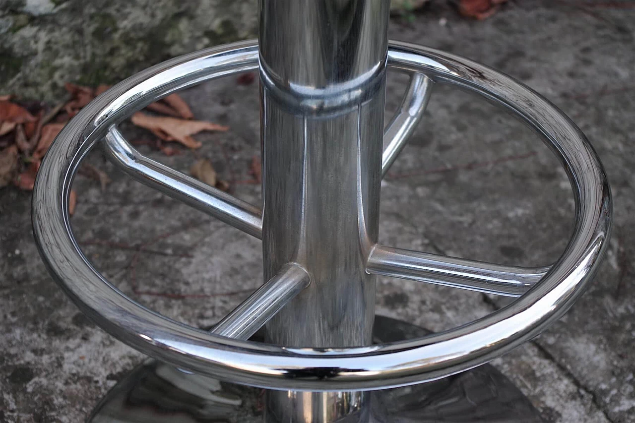Swivel stool in chrome-plated metal and microfibre, 90s 1395040