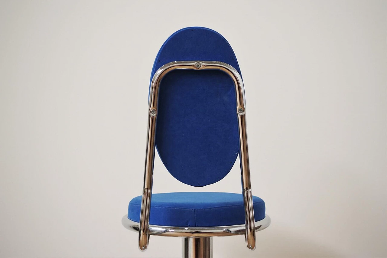 Swivel stool in chrome-plated metal and microfibre, 90s 1395067