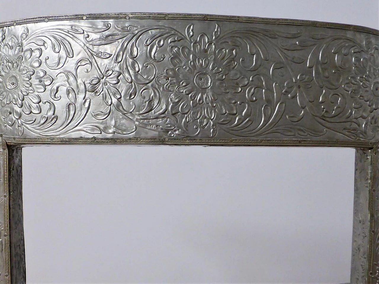 Sedia in lamina d'argento e tessuto, anni '80 1395095