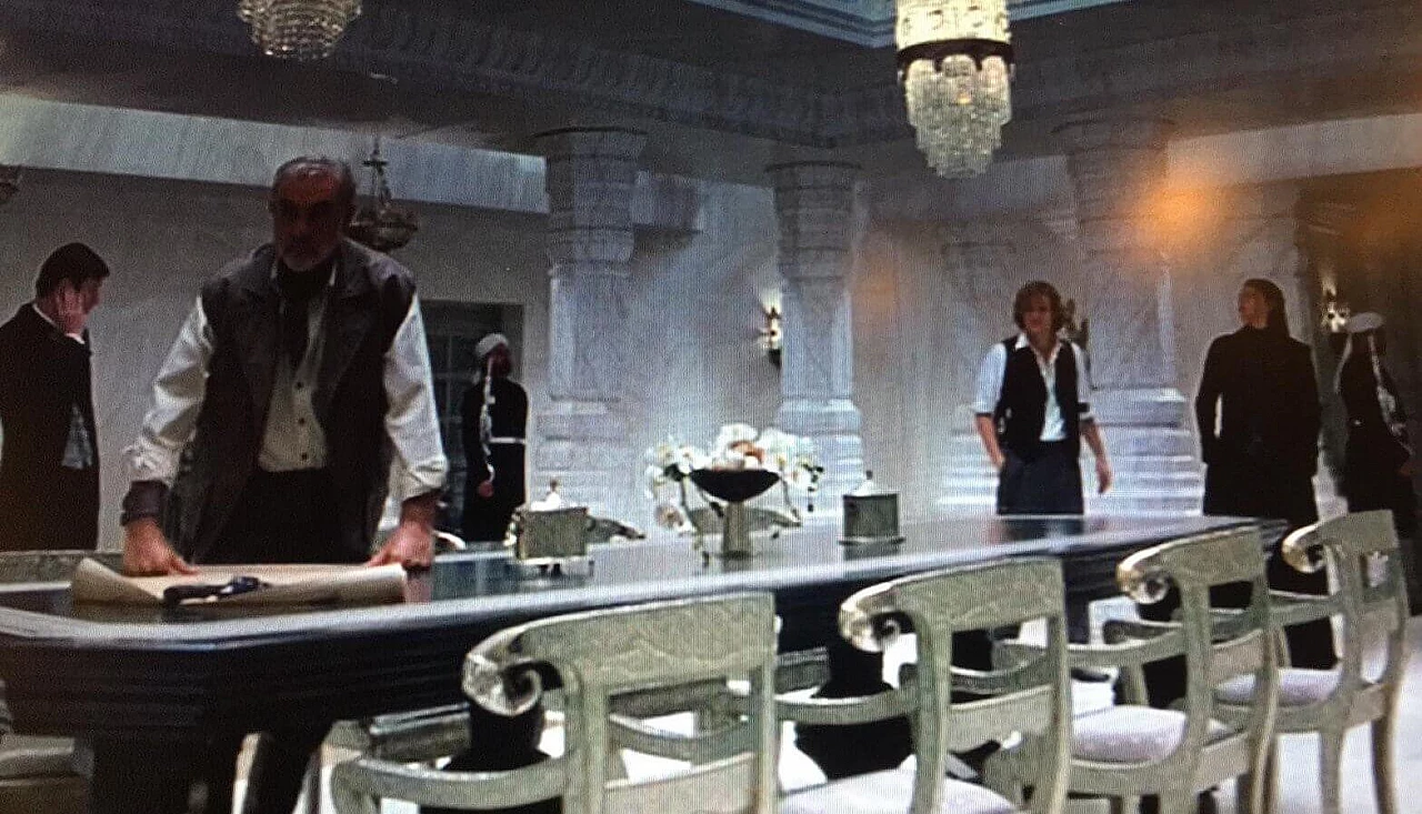 Sedia in lamina d'argento e tessuto, anni '80 1395100