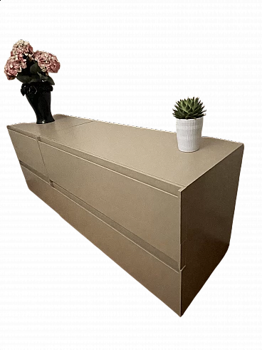 Coppia di cassettiere laccate a 3 cassetti, anni 2000