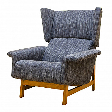 Armchair in poplar and fabric by Gianfranco Frattini, 60s