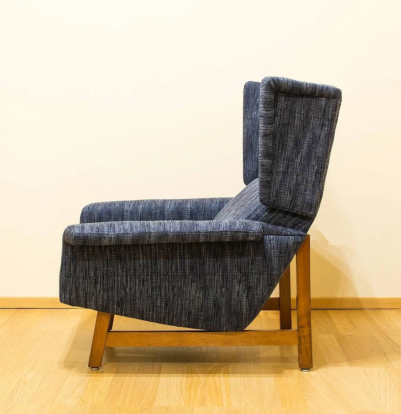 Armchair in poplar and fabric by Gianfranco Frattini, 60s 1395158
