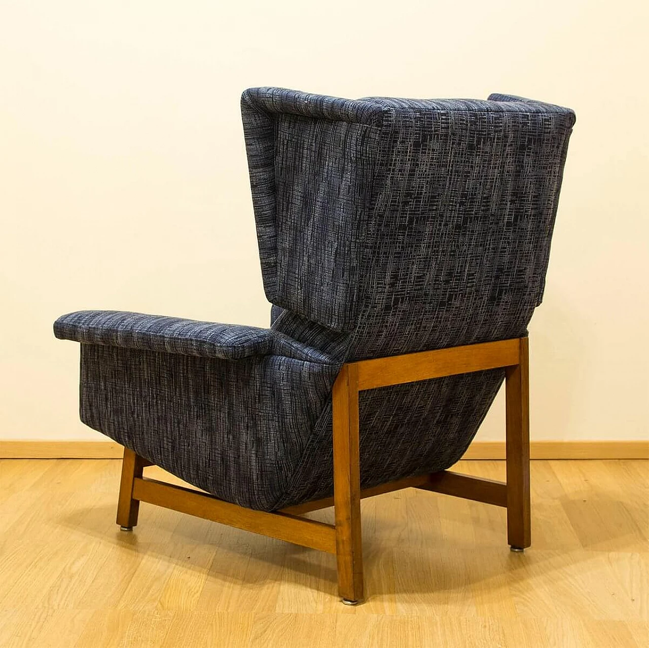 Armchair in poplar and fabric by Gianfranco Frattini, 60s 1395159